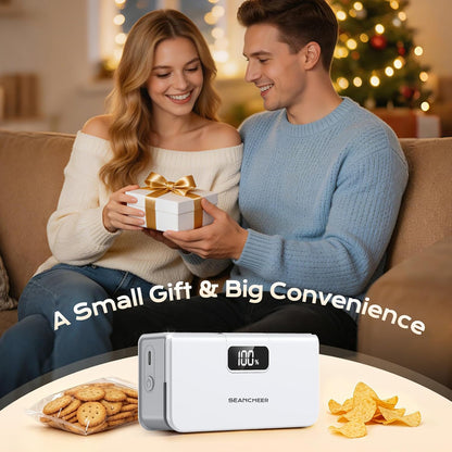 Rechargeable Mini Bag Sealer, 6 Adjustable Levels Heat Sealer with Magnet & Cutter, Portable Bag Resealer for Chip, Mylar & Plastic Bags - Gift for Women Mom Wife Men Dad Husband Friends.