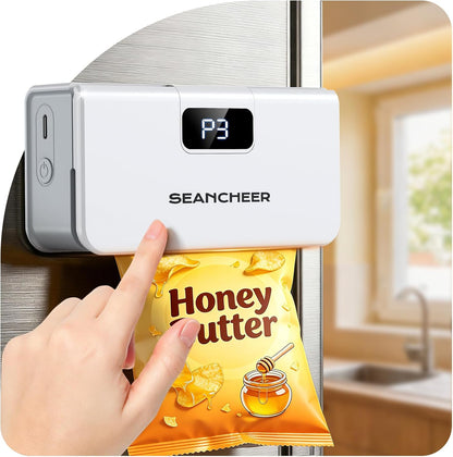 Rechargeable Mini Bag Sealer, 6 Adjustable Levels Heat Sealer with Magnet & Cutter, Portable Bag Resealer for Chip, Mylar & Plastic Bags - Gift for Women Mom Wife Men Dad Husband Friends.