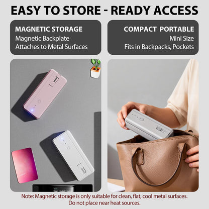 Mini Bag Sealer and Cutter Magnet 1300Mah Rechargeable Chip Bag Sealer Machine Sealer Portable Heat Sealer Kitchen Food Packaging Plastic Bag Resealer (White)